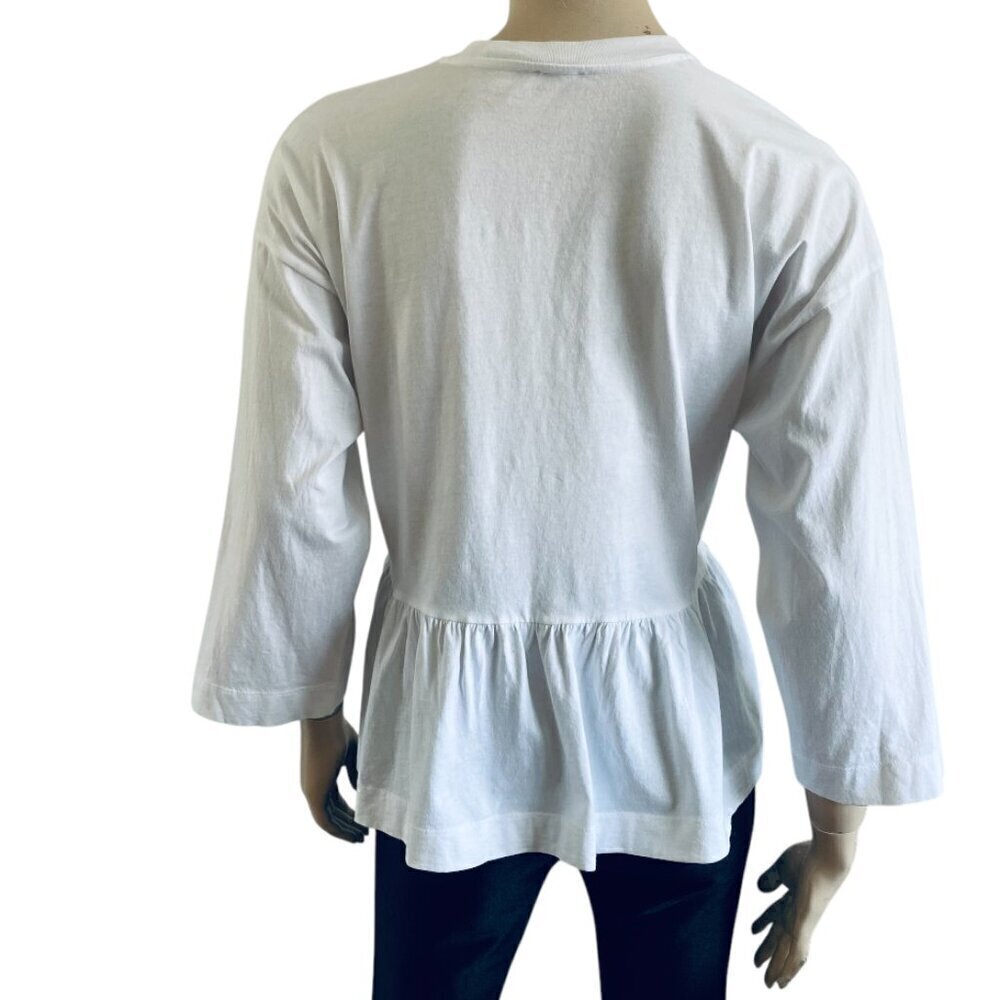 Wilfred Aritzia Abrielle Peplum White Loose Fit Top M​​​​​​​ - Picture 5 of 10